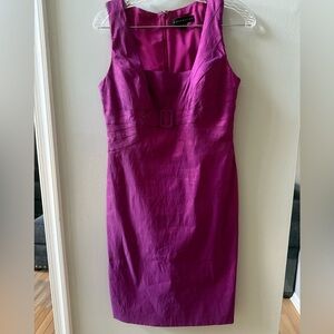 Aidan Mattox Fuchsia Belted Midi Dress